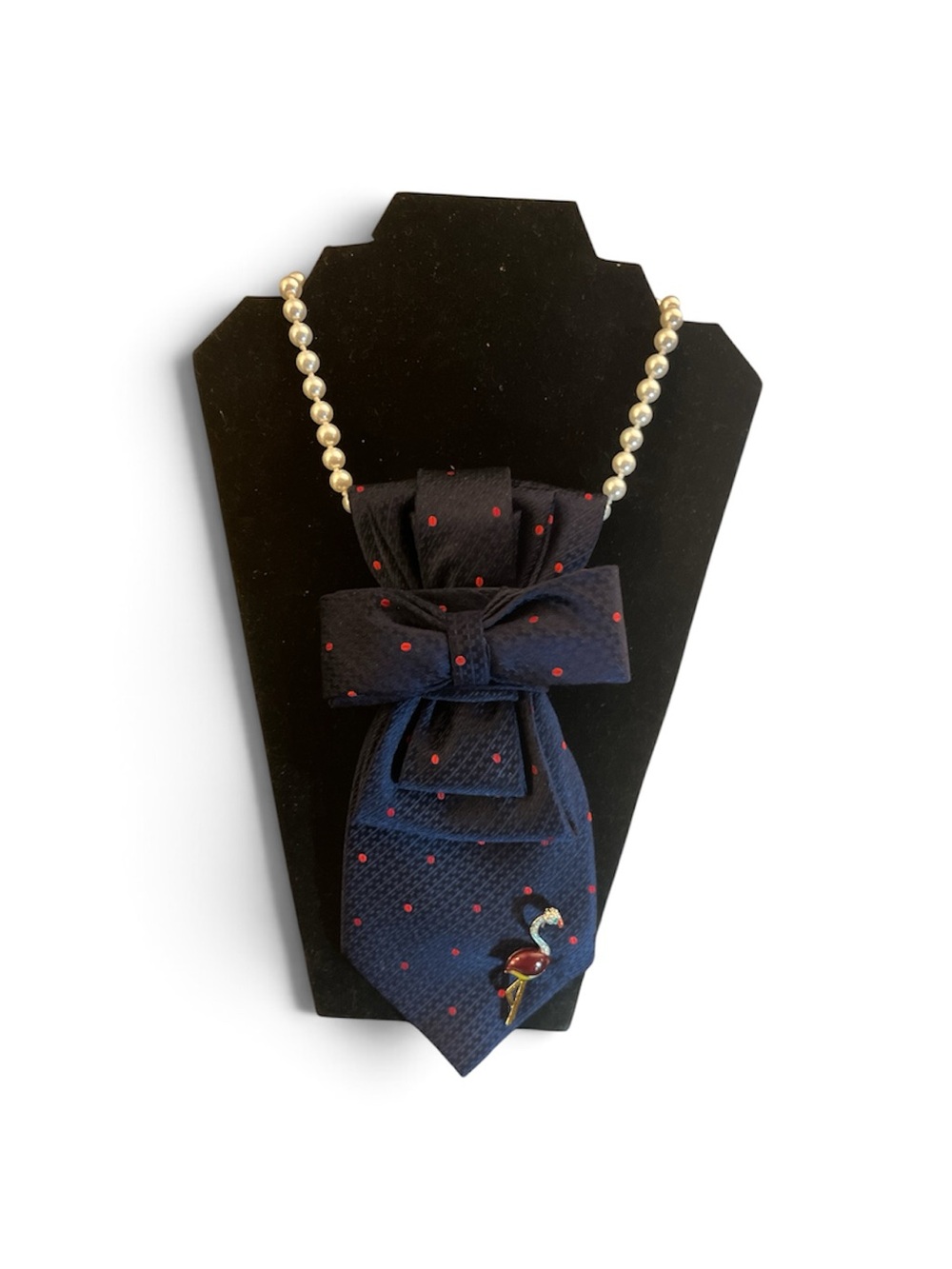 Navy Flamingo Accents! Custom-made with Pearl Chain